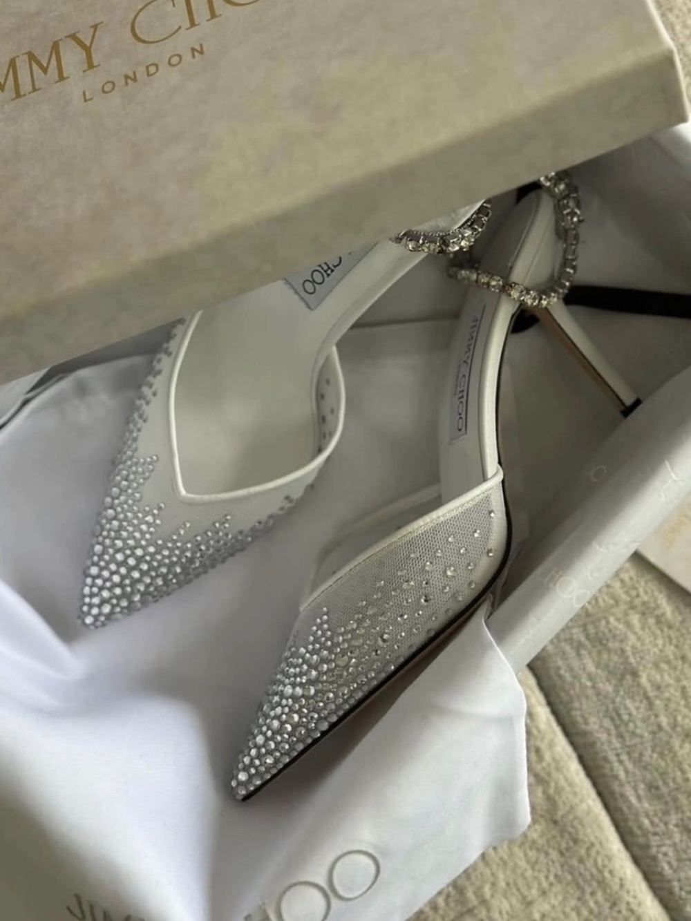 Jimmy Choo Saeda crystal-embellished pump